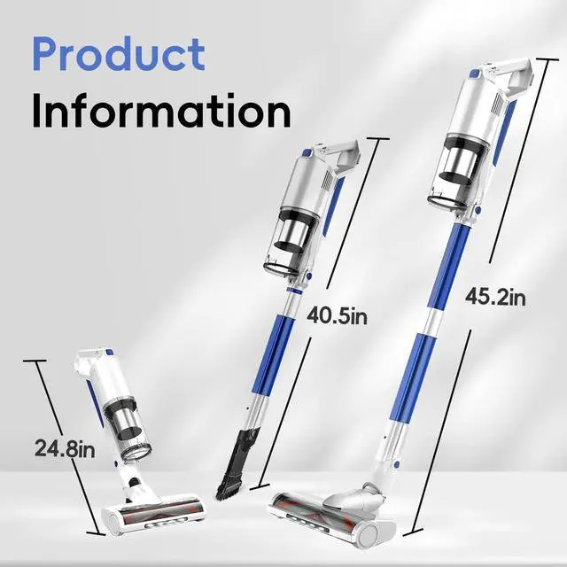 Alt view image 6 of 7 - whall Cordless Stick Vacuum Cleaner,80,000RPM Cordless Vacuum Cleaner,Upgraded Strong Suction Brushless Motor,Lightweight Handheld Vacuum for Home Carpet Hard Floor Pet Hair,up to 55mins Runtime,White