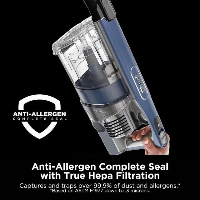 Alt view image 5 of 7 - Shark Cordless Pet Plus Vacuum with HEPA Filter, Powerful Suction, Lightweight, 40min Runtime, Anti-Allergen Complete Seal, PowerFins, Self-Cleaning Brushroll, for Carpets & Hardfloors, Blue, IZ361H