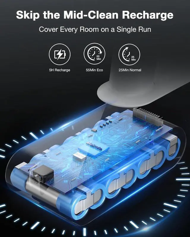 Alt view image 3 of 7 - Cordless Stick Vacuum Cleaner for Home, Lightweight Rechargeable Vacuum with 55min Runtime, Powerful Suction, Green LED Headlight, 9-in-1 Pet Hair Carpet & Hardwood Floor Cleaner