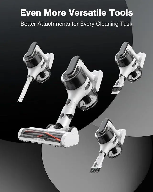 Alt view image 7 of 7 - Cordless Stick Vacuum Cleaner for Home, Lightweight Rechargeable Vacuum with 55min Runtime, Powerful Suction, Green LED Headlight, 9-in-1 Pet Hair Carpet & Hardwood Floor Cleaner