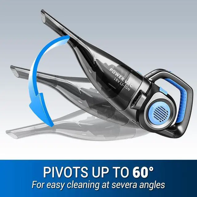 Alt view image 2 of 7 - DEKOPRO 22V Upgraded Handheld Vacuum  Cordless & Rechargeable Car Vacuum Cleaner with LED Light, Strong Suction Mini Vacuum for Pet Hair & Dust, Includes Multi Nozzles for Wet/Dry Cleaning