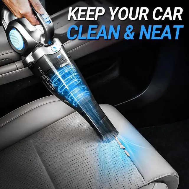 Alt view image 6 of 7 - DEKOPRO 22V Upgraded Handheld Vacuum  Cordless & Rechargeable Car Vacuum Cleaner with LED Light, Strong Suction Mini Vacuum for Pet Hair & Dust, Includes Multi Nozzles for Wet/Dry Cleaning