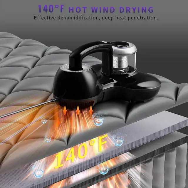 Alt view image 4 of 7 - Mattress Vacuum Cleaner, Handheld UV Bed Vacuum Cleaner 16KPa & 12800 Vibrations Per/Min Upgraded Effectively Clean Up Bed, Pillows, Cloth Sofas, Carpets and Ther Fabric Surfaces