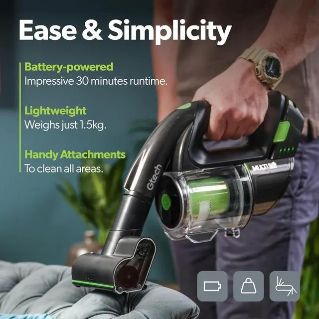Alt view image 6 of 7 - Gtech Multi MK2 K9 Cordless Handheld Vacuum Cleaner - Portable Vacuum Cleaner for Car, Home, and More - Reinforced with Lightweight Aluminum - Rechargeable - Pet Vacuum