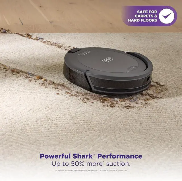 Alt view image 2 of 7 - Shark Navigator Robot Vacuum and Self-Empty Base with Bagless 60-Day Capacity Self-Empty Base, SmartPath Navigation, Powerful Pet Hair Pickup, Anti-Hair Wrap, For Carpets & Hard Floors, Grey, RV2120AE