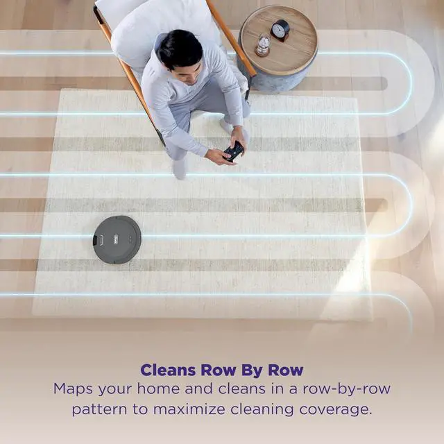 Alt view image 3 of 7 - Shark Navigator Robot Vacuum and Self-Empty Base with Bagless 60-Day Capacity Self-Empty Base, SmartPath Navigation, Powerful Pet Hair Pickup, Anti-Hair Wrap, For Carpets & Hard Floors, Grey, RV2120AE