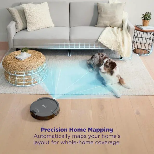 Alt view image 4 of 7 - Shark Navigator Robot Vacuum and Self-Empty Base with Bagless 60-Day Capacity Self-Empty Base, SmartPath Navigation, Powerful Pet Hair Pickup, Anti-Hair Wrap, For Carpets & Hard Floors, Grey, RV2120AE