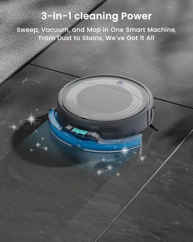 Alt view image 3 of 7 - Lefant M310 Ultra Robot Vacuum and Mop, 6000Pa Suction-Slim Robotic Cleaner with ToF LiDAR Navigation, Accurate Obstacle Avoidance, WiFi/App/Alexa Control, 170min Runtime, for Pet Hair and Home