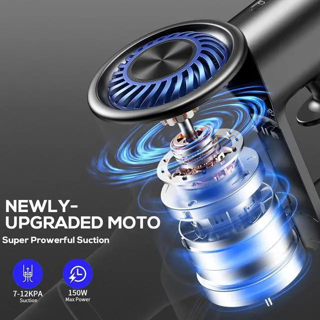 Alt view image 2 of 7 - Cordless Vacuum Cleaner, 80000 RPM High-Speed Brushless Motor Powerful Vacuum Cleaners for Home, Up to 40 Mins Runtime, Stick Vacuum with 4* LED & Rechargeable 2600 mAh Battery