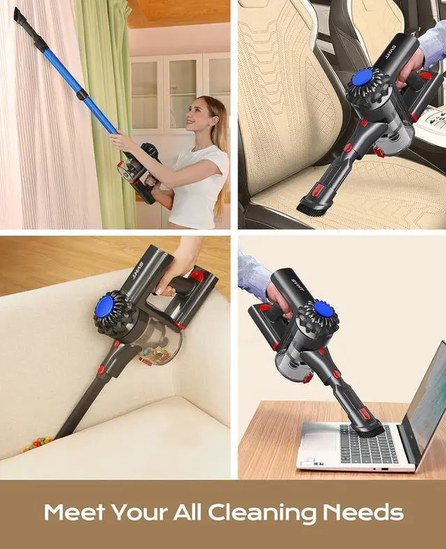 Alt view image 5 of 7 - Cordless Vacuum Cleaner, 45Mins Powerful Vacuum Cleaners for Home, Lightweight Stick Vacuum Cordless with Advanced Green Light Tech, Rechargeable Battery Vacuum for Carpet,Pet Hair,Hardwood Floor