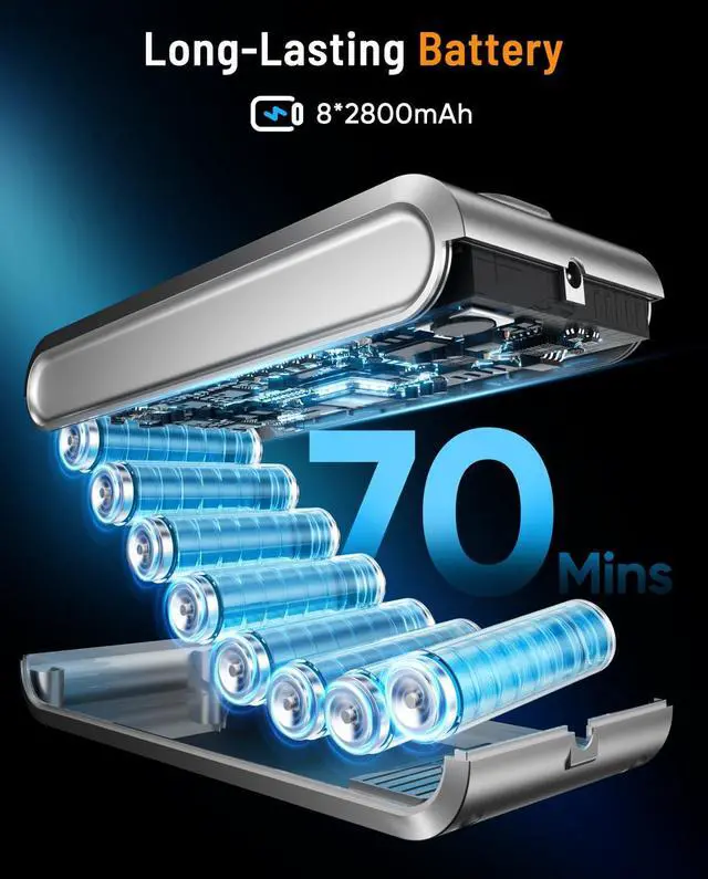 Alt view image 3 of 7 - Cordless Vacuum Cleaner, 600W 50KPA 70Min Powerful Vacuum Cleaners for Home, Self-Standing Stick Vacuum Cordless Rechargeable/ Anti-Tangle/OLED Screen/1.8L Cup for Home Pet Hair/Carpet/Hardwood Floor
