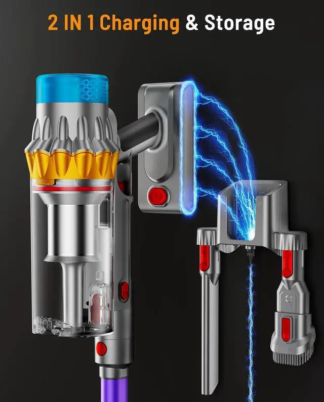 Alt view image 7 of 7 - Cordless Vacuum Cleaner, 600W 50KPA 70Min Powerful Vacuum Cleaners for Home, Self-Standing Stick Vacuum Cordless Rechargeable/ Anti-Tangle/OLED Screen/1.8L Cup for Home Pet Hair/Carpet/Hardwood Floor