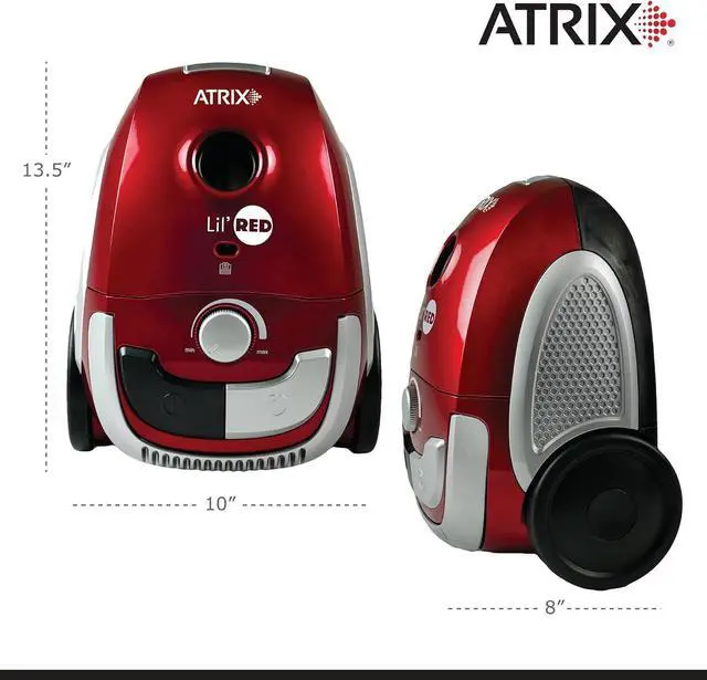 Alt view image 4 of 5 - AHSC-1 Atrix Lil Red Canister Vacuum Portable Canister vacuum w/ 2 Quart HEPA Filter & Variable Speed Motor