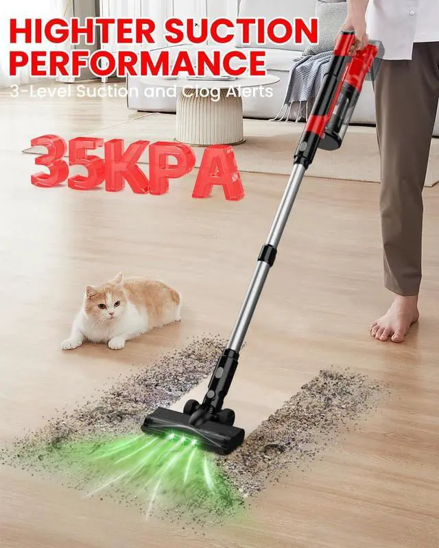 Alt view image 2 of 7 - Cordless Vacuum Cleaner for Milwaukee M18 Battery, 7-in-1 Lightweight Stick Vacuum with HEPA Filter, 35KPA Suction, 350W Brushless Motor, 3 Modes for Floor, Carpet, Car, Battery Not Included