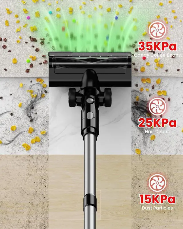 Alt view image 3 of 7 - Cordless Vacuum Cleaner for Milwaukee M18 Battery, 7-in-1 Lightweight Stick Vacuum with HEPA Filter, 35KPA Suction, 350W Brushless Motor, 3 Modes for Floor, Carpet, Car, Battery Not Included