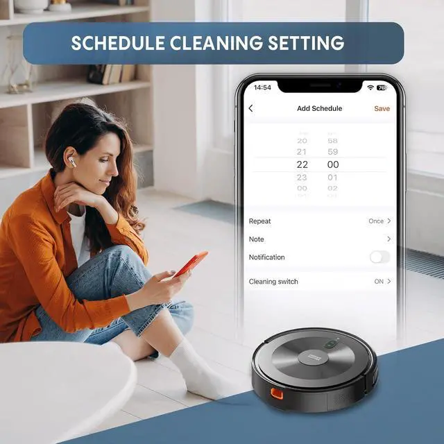 Alt view image 6 of 7 - Robot Vacuum and Mop: 2-in-1 Robot Vacuum Cleaner 3000Pa Strong Suction & Tangle-Free & Alexa/APP Control & Self-Charging, Schedule Cleaning Robotic Vacuum for Pet Hair, Hard Floor, Carpet