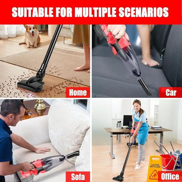 Alt view image 2 of 7 - 120W Cordless Vacuum Cleaner Compatible with Milwaukee 18V Battery (No Battery), Handheld Vacuum for Home, Boat, Workshop, Car, Pet Hair, Furniture, Tool Only