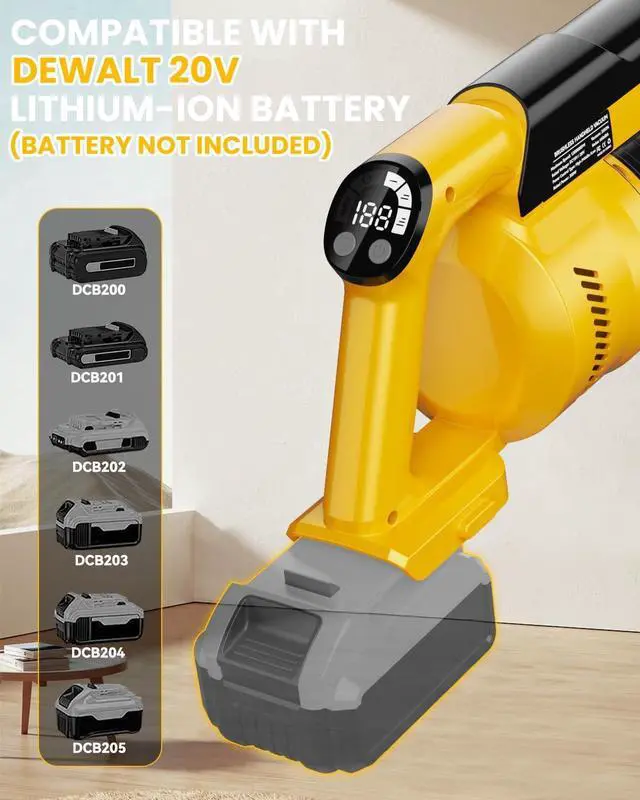 Alt view image 4 of 7 - Cordless Vacuum Cleaner for DeWalt 20V Battery, 7-in-1 Lightweight Stick Vacuum with HEPA Filter, 35KPA Suction, 350W Brushless Motor, 3 Modes for Carpet, Floor, Car (Battery Not Included)