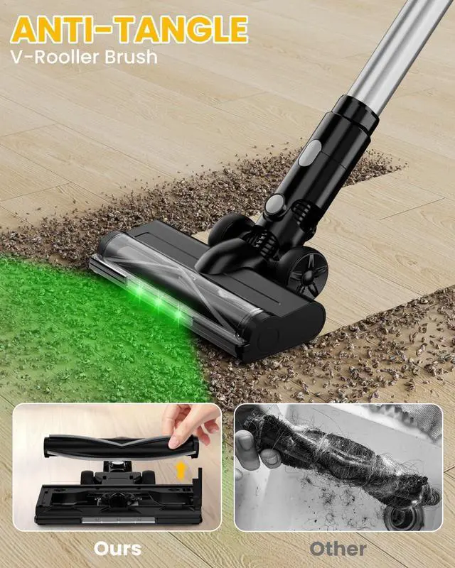 Alt view image 6 of 7 - Cordless Vacuum Cleaner for DeWalt 20V Battery, 7-in-1 Lightweight Stick Vacuum with HEPA Filter, 35KPA Suction, 350W Brushless Motor, 3 Modes for Carpet, Floor, Car (Battery Not Included)