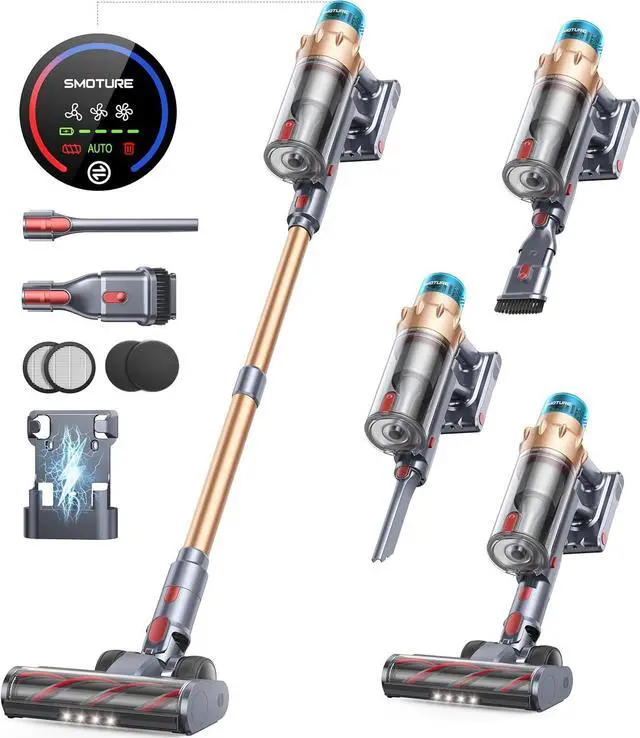 Main image of Cordless Vacuum Cleaner, 600W 50KPA 65 Mins Runtime Self-Standing Vacuum Cleaners for Home, Stick Vacuum with Charging Dock Station Removable Battery, Handheld Vacuum for Pet Hair/Carpet/Floor