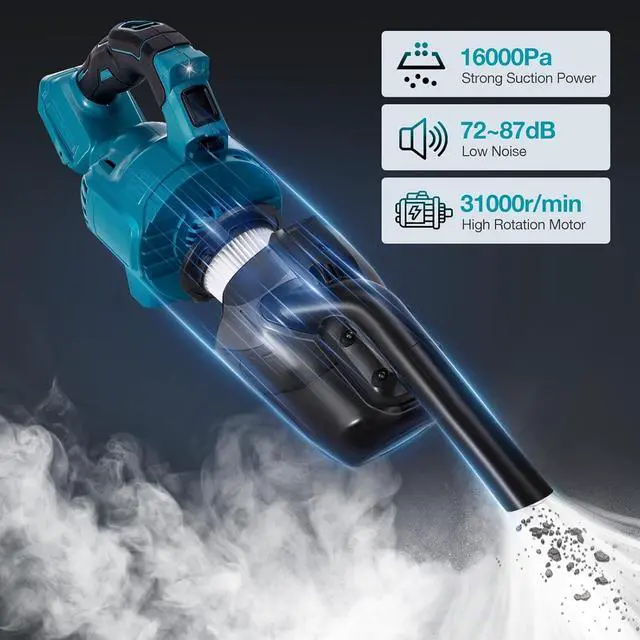 Alt view image 3 of 7 - Handheld Cordless Vacuum Cleaner for Makita 18V Battery, Portable Wireless Power Vacuum Cleaner, 4 Multi Nozzle, 2 HEPA Filter, Lightweigt Vacuum for Home Pet Hair, Car (Battery NOT Include)