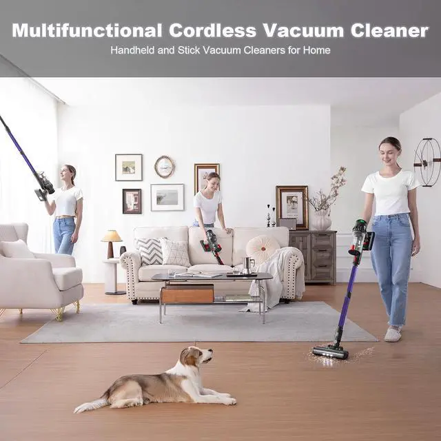 Alt view image 2 of 7 - Cordless Vacuum Cleaner, Vacuum Cleaners for Home, 50KPA 500W Stick Handheld Pet Hair Hardwood Floor Vac, High Power Hand Held Rechargeable Battery Portable Household Lightweight Vac, C11 Purple