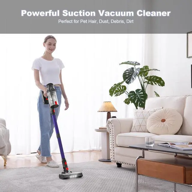 Alt view image 3 of 7 - Cordless Vacuum Cleaner, Vacuum Cleaners for Home, 50KPA 500W Stick Handheld Pet Hair Hardwood Floor Vac, High Power Hand Held Rechargeable Battery Portable Household Lightweight Vac, C11 Purple