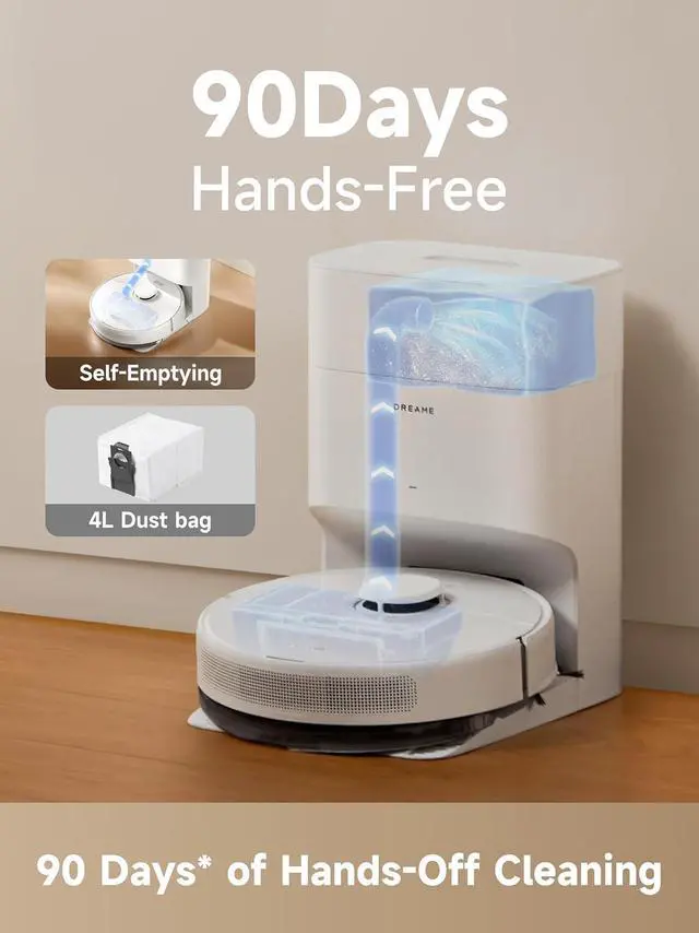 Alt view image 2 of 7 - DREAME D10 Plus Gen 2 Robot Vacuum and Mop with Self Emptying Base for 90 Days of Cleaning, 6000 Pa Suction and LiDAR Navigation, Obstacle Avoidance, Wi-Fi Connected