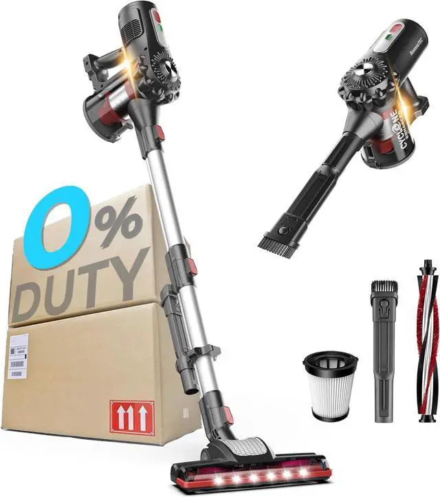 Main image of Roomie Tec Cordless Stick Vacuum Cleaner, Lightweight 2-in-1 Handheld with Powerful Suction, Rechargeable Battery, Bagless HEPA Filter & Self-Standing Design Ideal for Floors, Cars & Home Cleaning