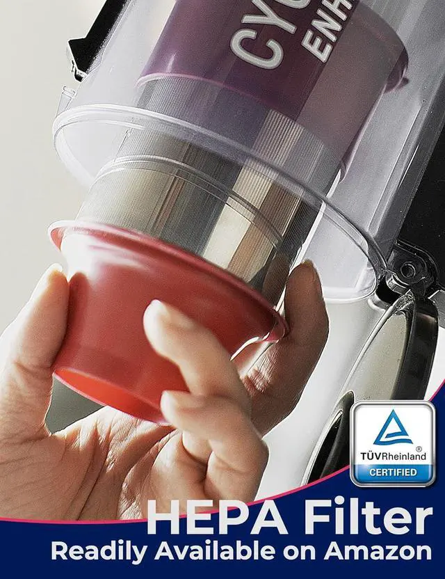 Alt view image 4 of 7 - Roomie Tec Cordless Stick Vacuum Cleaner, Lightweight 2-in-1 Handheld with Powerful Suction, Rechargeable Battery, Bagless HEPA Filter & Self-Standing Design Ideal for Floors, Cars & Home Cleaning