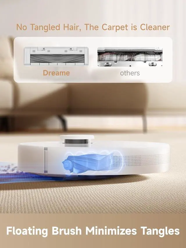 Alt view image 5 of 7 - DREAME D10 Plus Gen 2 Robot Vacuum and Mop with Self Emptying Base for 90 Days of Cleaning, 6000 Pa Suction and LiDAR Navigation, Obstacle Avoidance, Wi-Fi Connected