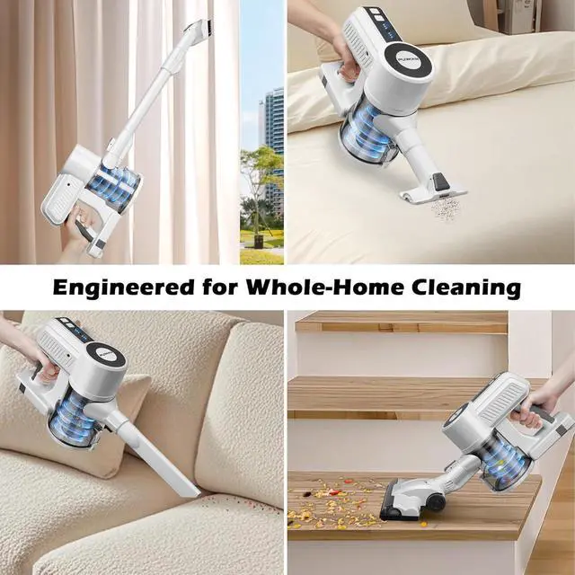 Alt view image 4 of 7 - PURKINN Cordless Vacuum Cleaner with 200W Brushless Motor, 28000Pa Strong Suction, 3 Modes, Lightweight Handheld Vacuum for Home, Hard Floor, Carpet, B8
