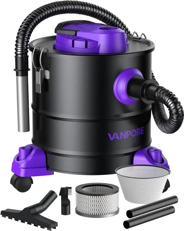 Main image of Ash Vacuum for Pellet Stoves: 5.2 Gallon Fireplace Ash Vac with 1200w Powerful Suction & Wheeled Base - Ash Vacuum Cleaner for Fireplaces, Pellet Grill, Wood Stove, Fire Pits