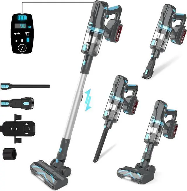 Main image of Cordless Vacuum Cleaner for Home, 45Kpa Max 60Mins Runtime Powerful Stick Vacuum with LED Touch Screen, 4000mAh Large Battery, 6 in 1 Lightweight Cordless Vacuum for Pet Hair, Carpets and Hard Floors
