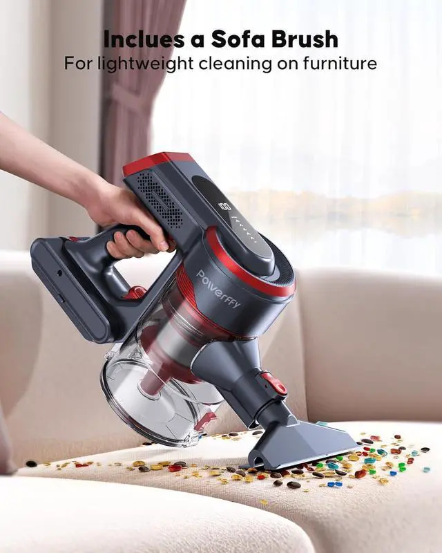 Alt view image 6 of 7 - Cordless Vacuum Cleaner, 450W 40KPA Up to 55 Mins Cordless Stick Vacuum Cleaner with Charging Station, LED Touch Display, Anti-Tangle Handheld Vacuum Cleaners for Home/Pet Hair/Carpets/Floors