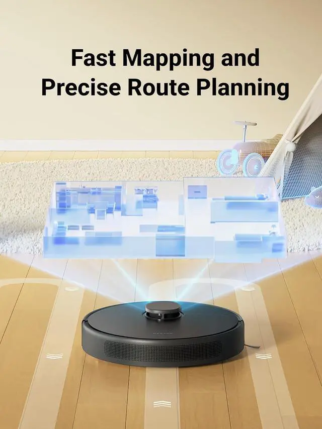 Alt view image 4 of 7 - dreame D9 Max Gen 2 Robot Vacuum and Mop Combo, LDS Navigation, 6000Pa Strong Suction Power, 240mins Runtime, 2-in-1 Sweep and Mop, WiFi, APP, Voice Control