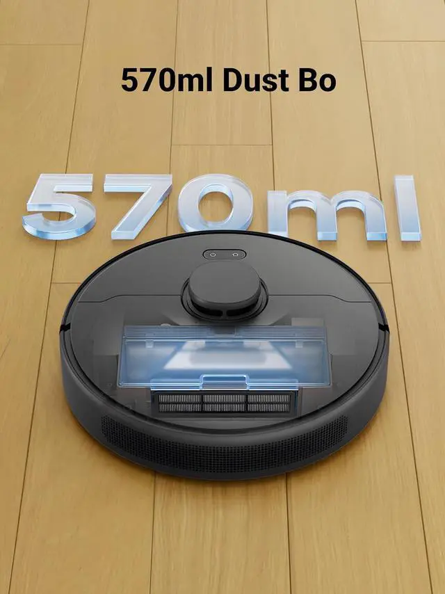 Alt view image 6 of 7 - dreame D9 Max Gen 2 Robot Vacuum and Mop Combo, LDS Navigation, 6000Pa Strong Suction Power, 240mins Runtime, 2-in-1 Sweep and Mop, WiFi, APP, Voice Control