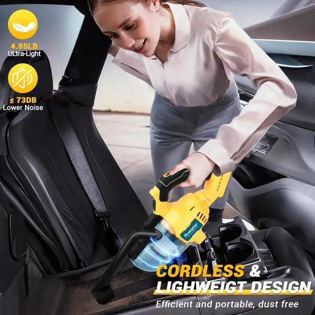 Alt view image 4 of 4 - Cordless Vacuum for DeWalt 20V Battery, 5 in 1 Handheld Electric Vacuum Cleaner with 400W Powerful Motor, 46 CFM Portable Hand Vacuum for Home Pet Hair, Car (Battery Not Included)