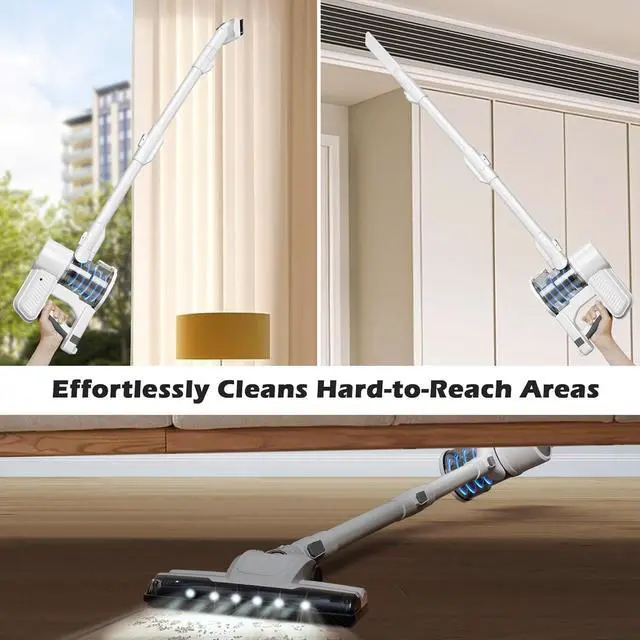 Alt view image 3 of 7 - PURKINN Cordless Vacuum Cleaner with 200W Brushless Motor, 28000Pa Strong Suction, 3 Modes, Lightweight Handheld Vacuum for Home, Hard Floor, Carpet, B8