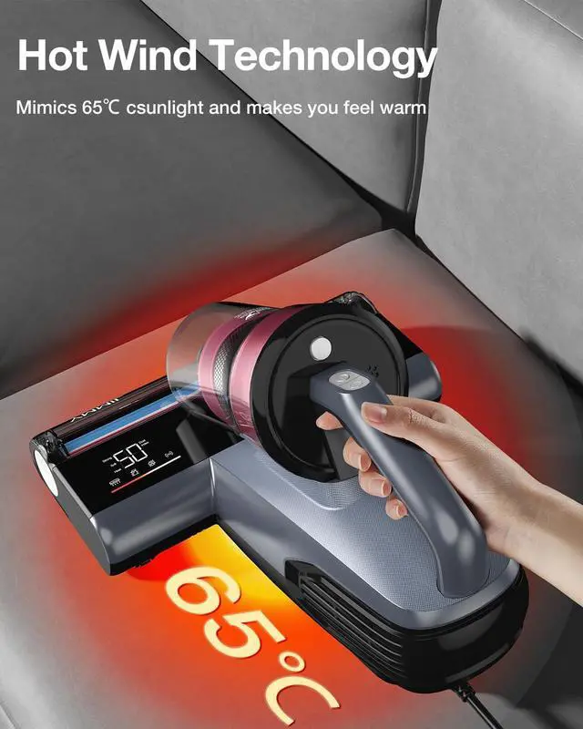 Alt view image 7 of 7 - Jimmy Mattress Vacuum Cleaner, Bed Vacuum Cleaner with UV Sanitizing & HEPA Filter & Ultrasonic, Hot Wind and Air Purification, 15Kpa 500W Handheld Vacuums for Bed, Couch, Sofa, Crib (BX8-Corded)