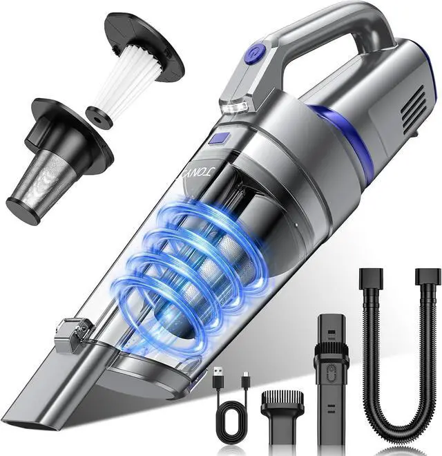 Main image of JONYJ Handheld Vacuum Cordless, 16000PA Strong Suction Hand Held Car Vacuum Cleaner, Portable Hand Vacuum Rechargeable with Multi-Nozzles & LED Light for Home, Car, Office, Pets