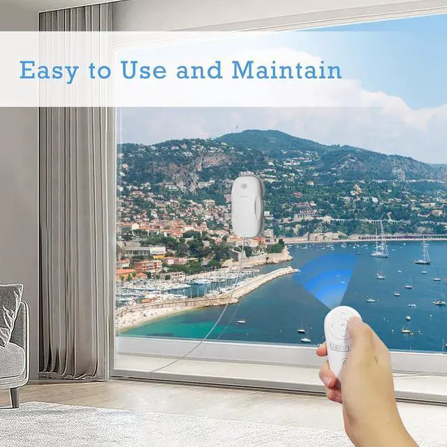 Alt view image 4 of 7 - Tosima W2 Window Cleaner Robot, Automatic Cleaning with Intelligent Path Planning, 3800Pa Suction Power, Edge Detection Technology, Remote Control, White