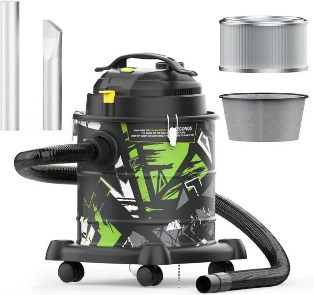 Main image of InoKraft Ash Vacuum for Pellet Stoves,Pellet Grill,1200W 5 Gallon, No Clogs, with HEPA & Fiberglass Filters, 6.56ft Hose Ash Vac for Fireplaces, Log Burners