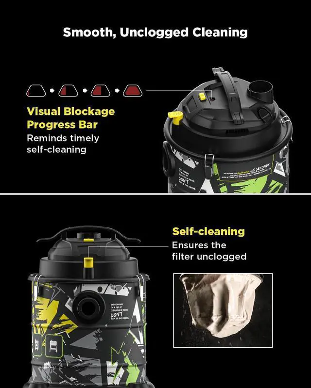 Alt view image 2 of 7 - InoKraft Ash Vacuum for Pellet Stoves,Pellet Grill,1200W 5 Gallon, No Clogs, with HEPA & Fiberglass Filters, 6.56ft Hose Ash Vac for Fireplaces, Log Burners