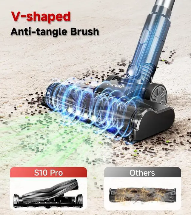 Alt view image 5 of 7 - Cordless Vacuum Cleaner, 500W/40Kpa Stick Vacuum with 45Mins Runtime, Self-Standing Vacuum Cleaners for Home, Anti-Tangle, 1.5L Dust Cup, Rechargeable Vacuum for Hardwood Floor Carpet, Gray