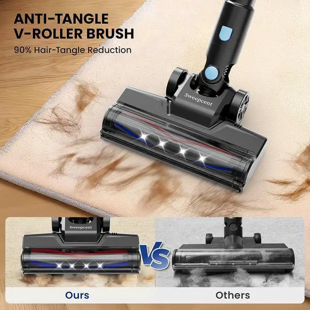 Alt view image 3 of 7 - Cordless Vacuum Cleaner with 35kPa Suction Vacuum Cleaner, Lightweight Stick Vacuum Cordless for Pet Hair, Carpet, Hard Floors