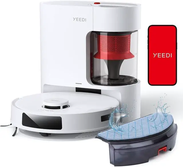 Main image of Yeedi C12 Plus Robot Vacuum and Mop, 8000Pa Strong Suction, 7-Week Dust Storage, Bagless Dust Bin, PureCyclone Tech, ZeroTangle Brush, White