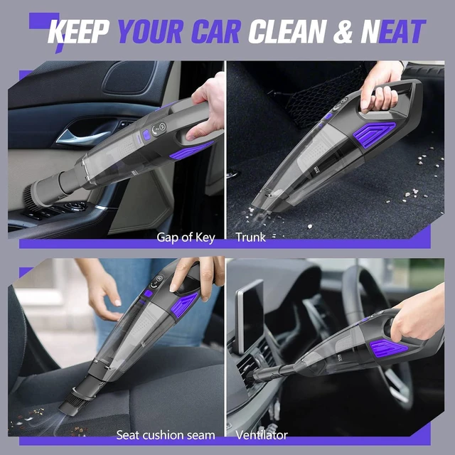 Alt view image 6 of 7 - ATONEP Handheld Vacuum Cordless Cleaner,Powerful Portable and Dust Buster Hand Vcauum Rechargeable with Large-Capacity Battery for CarPetOfficeHome (Purple)