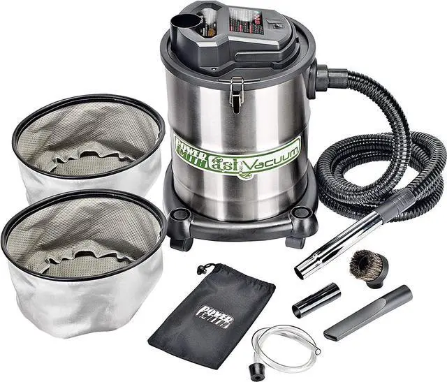 Main image of PowerSmith PAVC102 10 Amp 4 Gallon All-In-One Ash and Shop Vacuum/Blower with 10' Hose, Brush Nozzle, Pellet Stove , 16' Power Cord, 1 1/4" Adapter, and 2 Filters, Silver