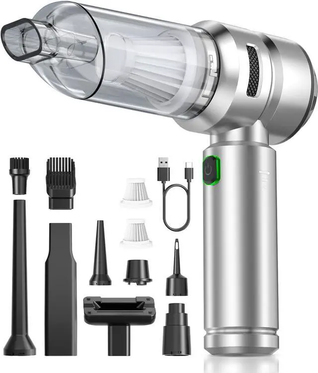 Main image of Car Vacuum,3 Suction Modes,Portable Mini Cordless Cleaner with 21000pa Suction Power,Type-C Charge,Handheld Vacuum for Home,Car, Office Desk, Keyboards(Light Silver)